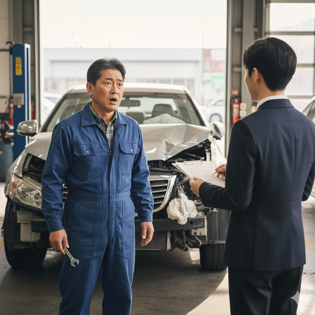 困惑する整備士の表情